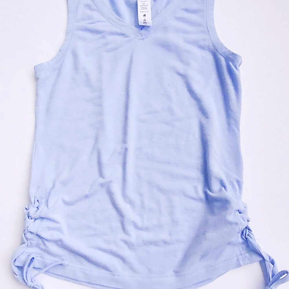 Yogalicious girls top, size 7-8, tank top, blue